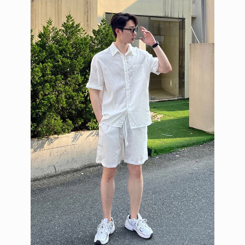 Summer Youth Clothing - Casual Cotton Linen Men's Shirt And