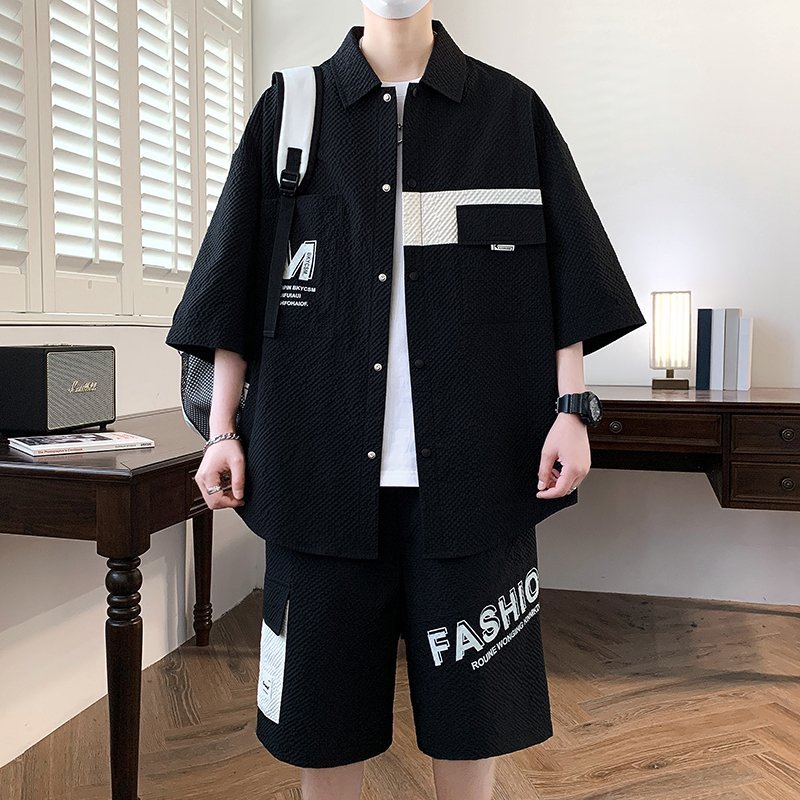 Summer Youth Clothing - Fashion Men's Sets Top Shirts &