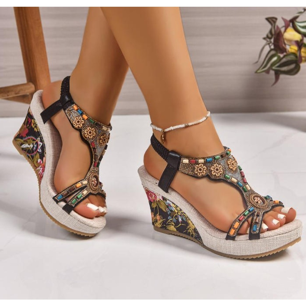 Summer Clothing Ladies - Woman Leather Summer Fashion Wedge Female