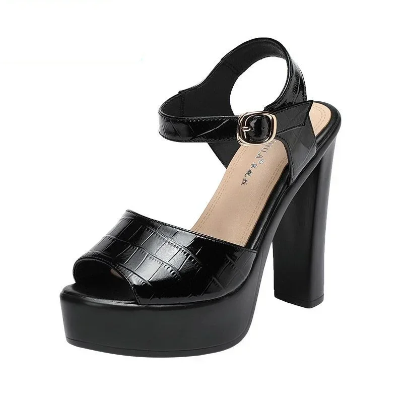 Summer Clothing Ladies - 10cm 13cm Fashion Genuine Leather Sandals
