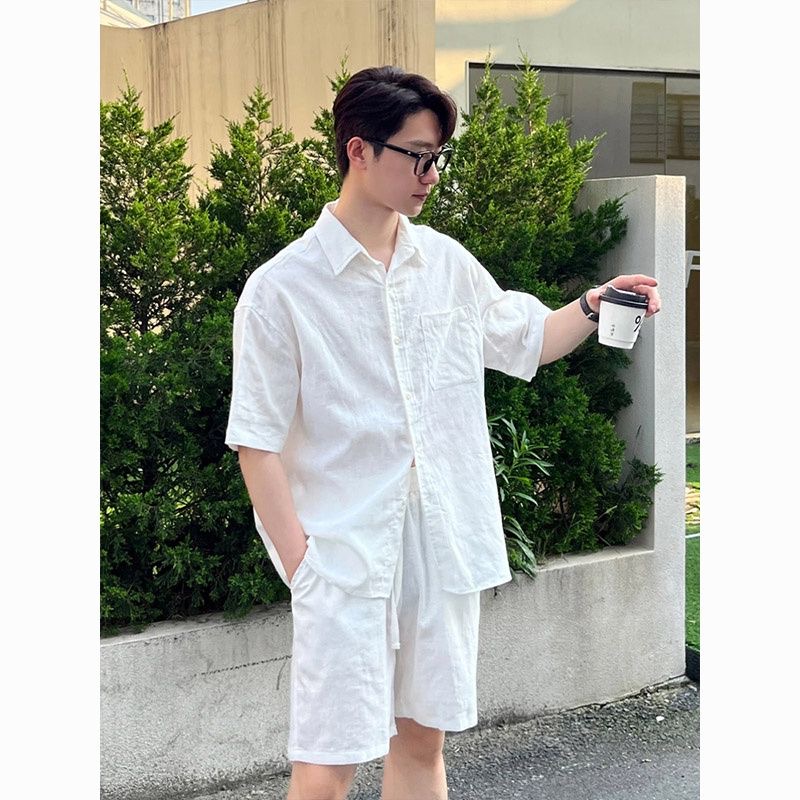Casual Cotton Linen Men's Shir - Summer Youth Clothing recension och pris