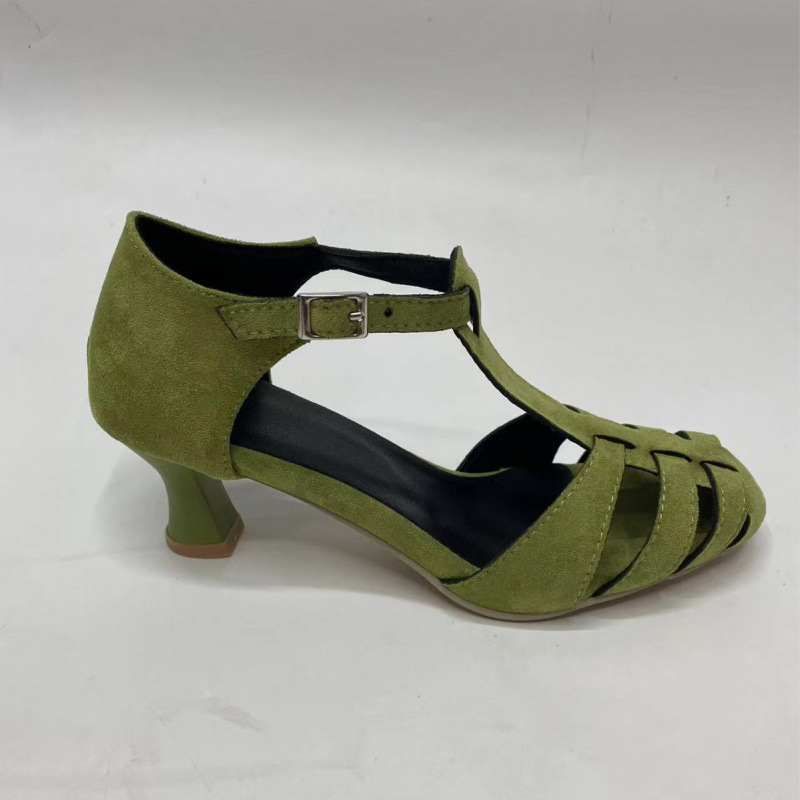 Women's Green Suede Kitten Hee - Summer Clothing Ladies recension och pris