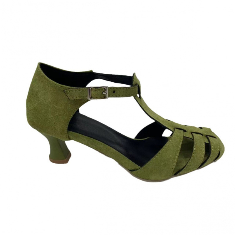 Women's Green Suede Kitten Hee - Summer Clothing Ladies recension och pris