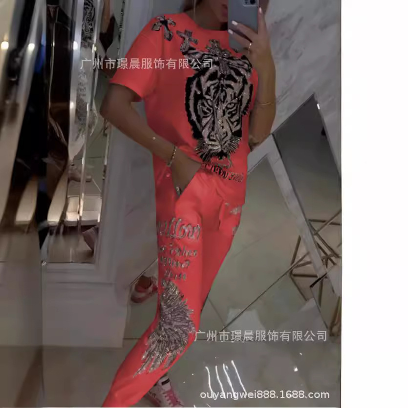 Spring Women Suit Print O-neck - Summer Clothing Bundle recension och pris