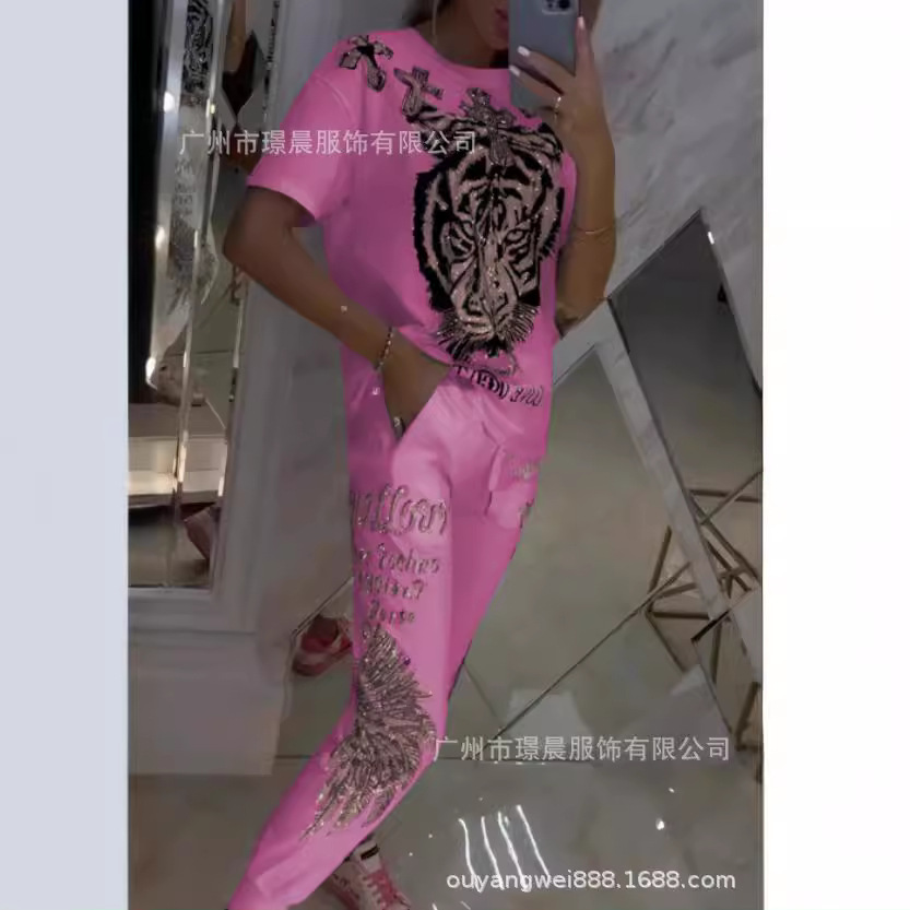 Spring Women Suit Print O-neck - Summer Clothing Bundle recension och pris