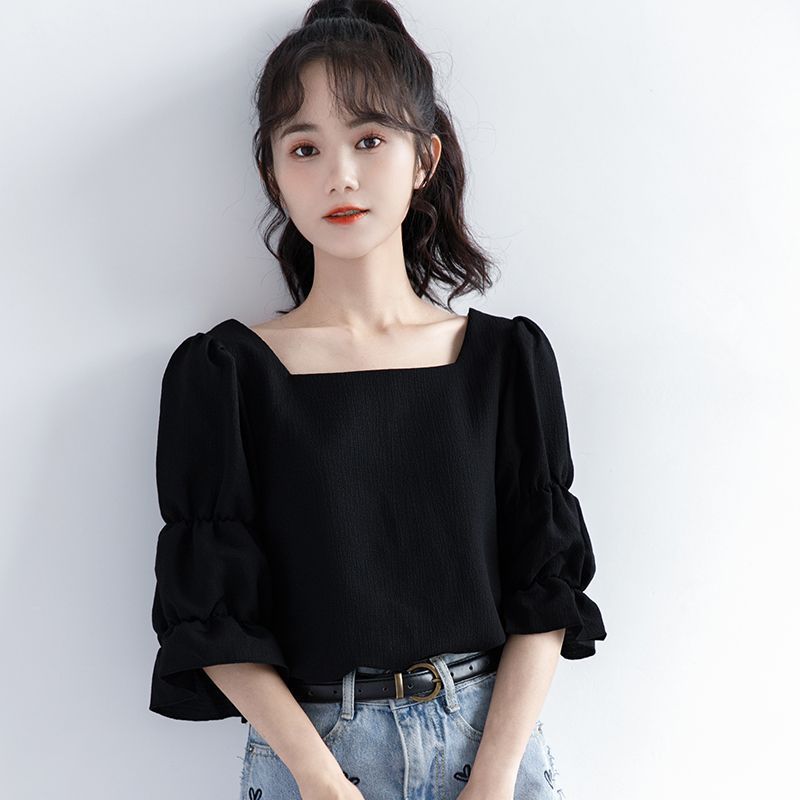 Pleated Short Sleeve Solid Kor - Summer Youth Clothing recension och pris