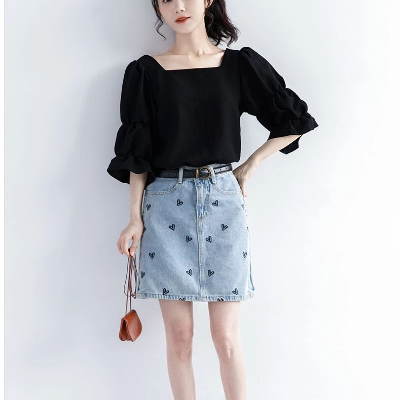 Pleated Short Sleeve Solid Kor - Summer Youth Clothing recension och pris