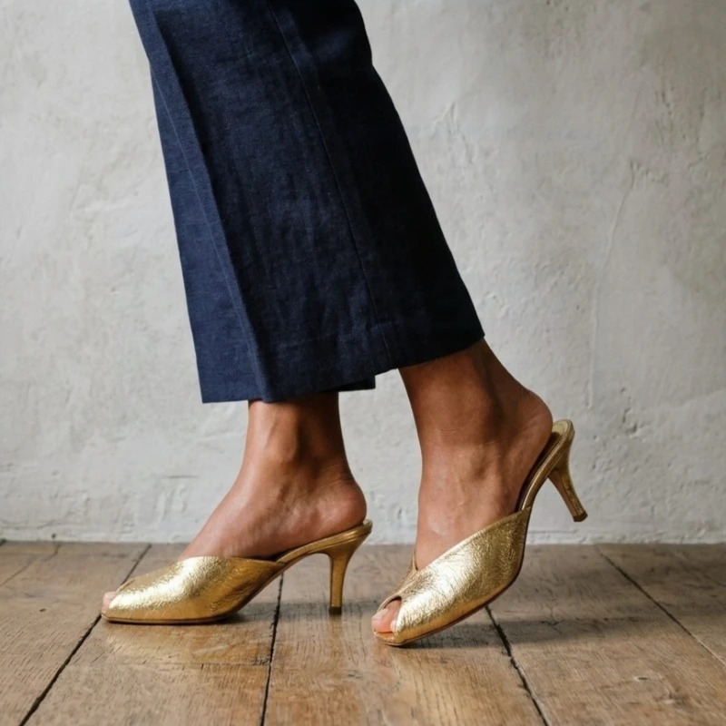 Women's Pumps Designer Gold Wo - Summer Clothing Ladies recension och pris