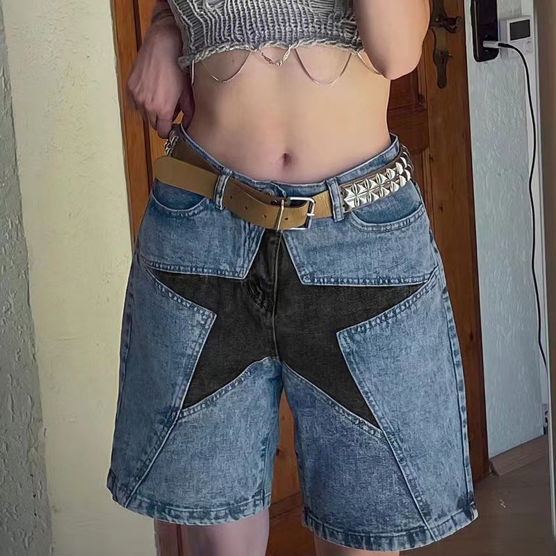 Stars Patchwork Women Short Je - Summer Clothing Vintage recension och pris
